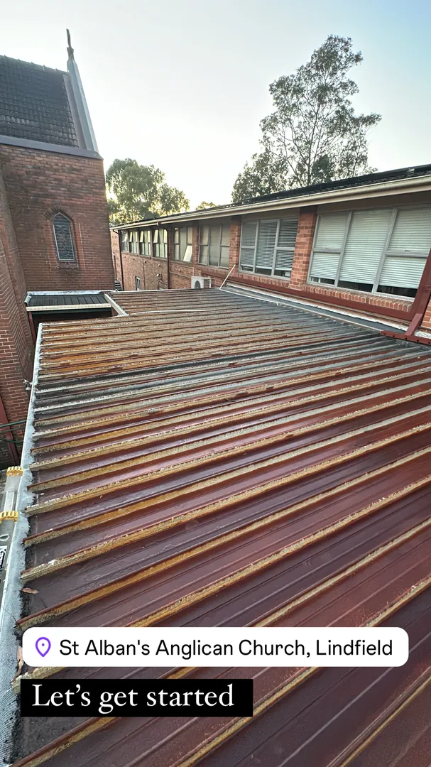 Repair work on St Alban's Anglican Church roof starts.